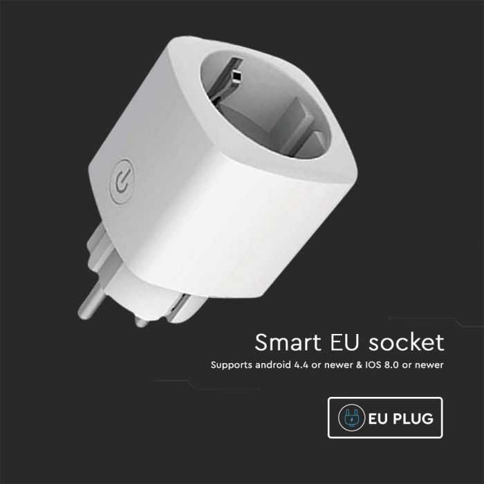 V-tac WIFI EU lizdas, suderinamas su AMAZON ALEXA ir GOOGLE HOME, baltas