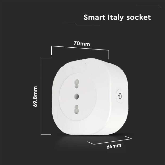 V-tac WIFI lizdas, suderinamas su AMAZON ALEXA ir GOOGLE HOME, baltas