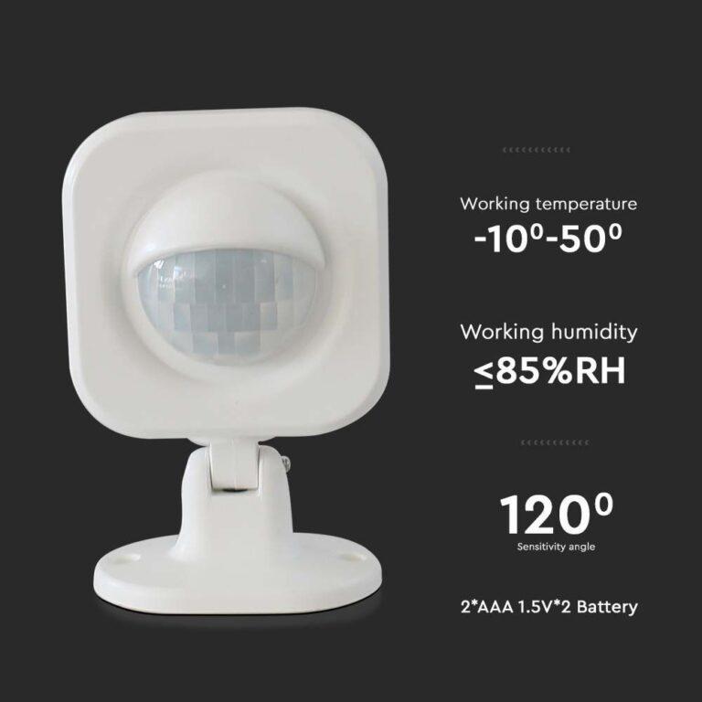 V-tac WIFI PIR judesio daviklis, juodas, suderinamas su AMAZON ALEXA ir GOOGLE HOME