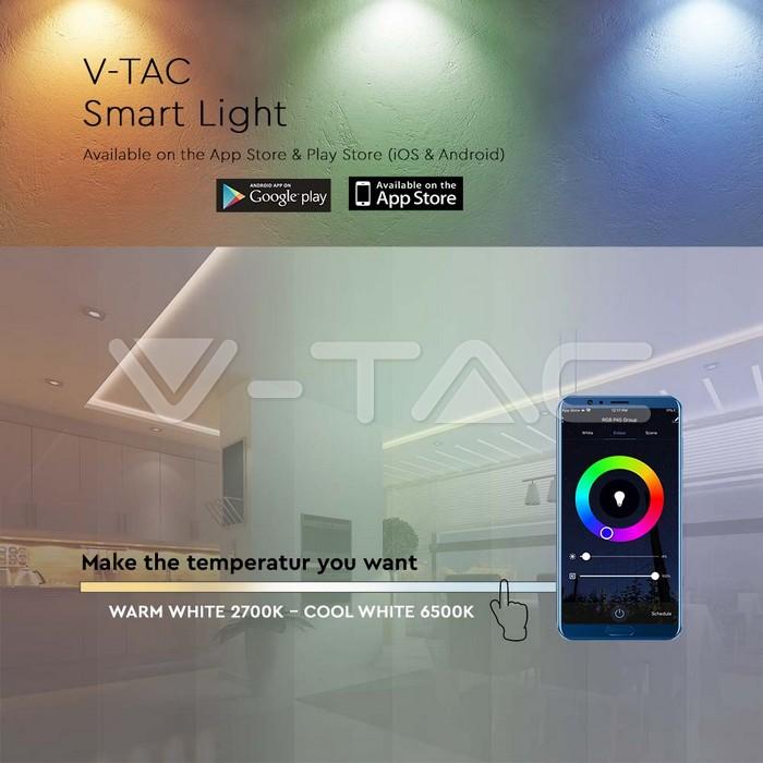 V-tac Wifi valdiklis su nuotolinio valdymo pultu, skirtas 3in1+RGB LED juostai, 24 mygtukai