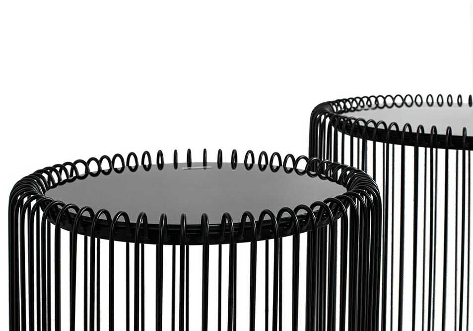 Žurnalinių staliukų rinkinys WIRE 44CM, juodas