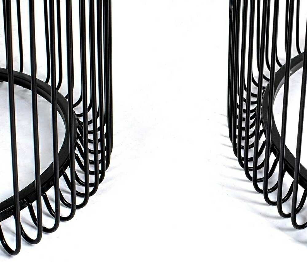 Žurnalinių staliukų rinkinys WIRE 44CM, juodas