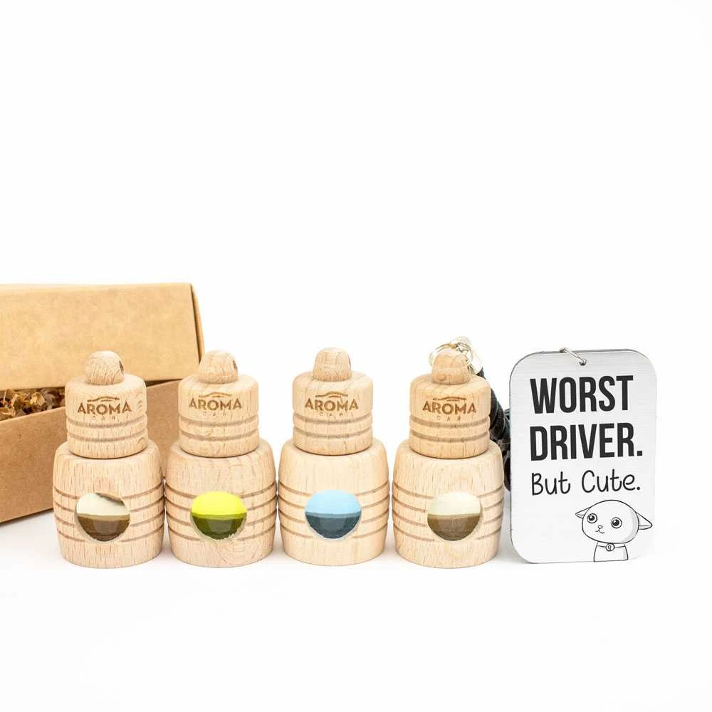 Automobilio kvapukų rinkinys "Worst driver, but cute"
