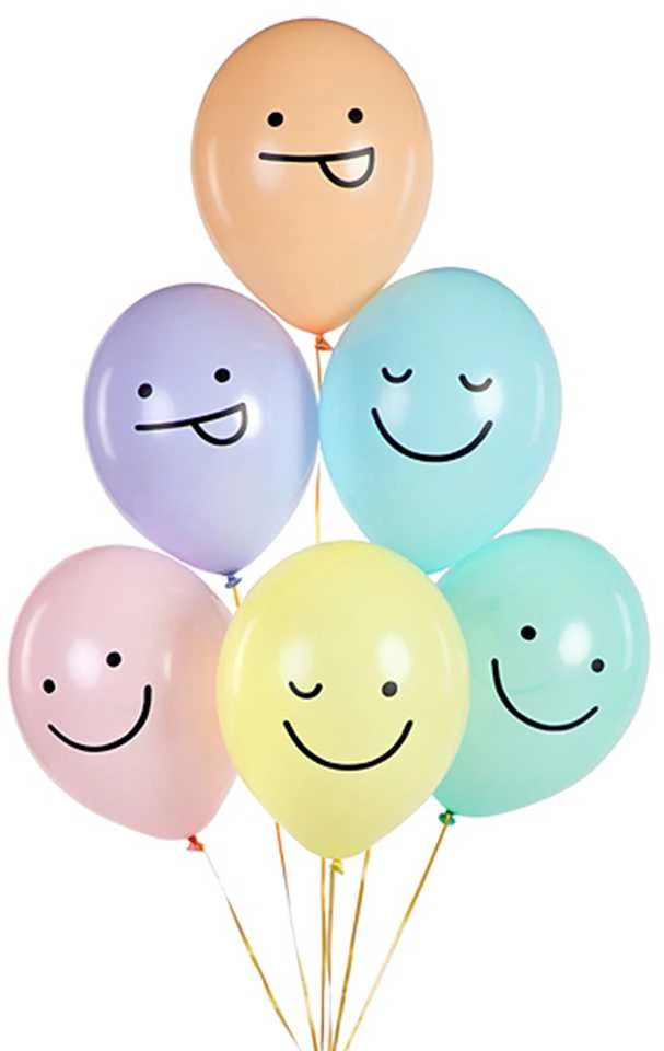 PartyDeco Balionai "Faces" (6vnt)