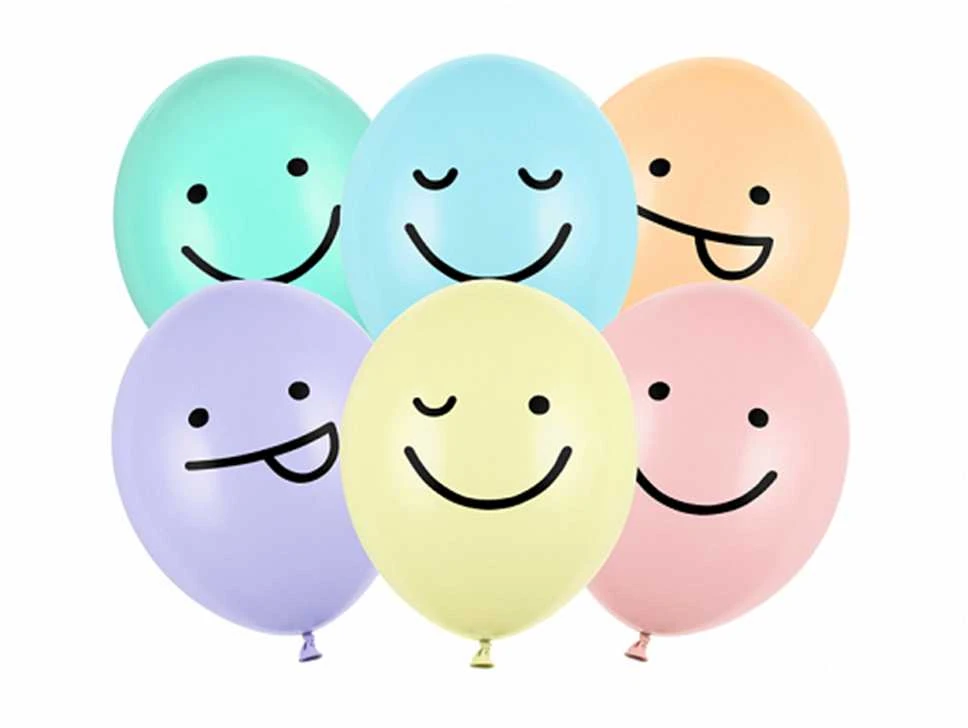 PartyDeco Balionai "Faces" (6vnt)