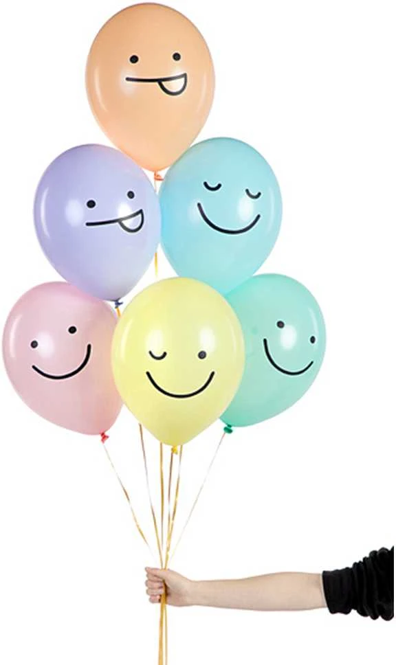 PartyDeco Balionai "Faces" (6vnt)