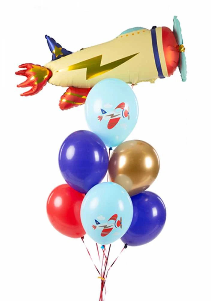 PartyDeco Balionai "Lėktuvėlis" (6vnt)