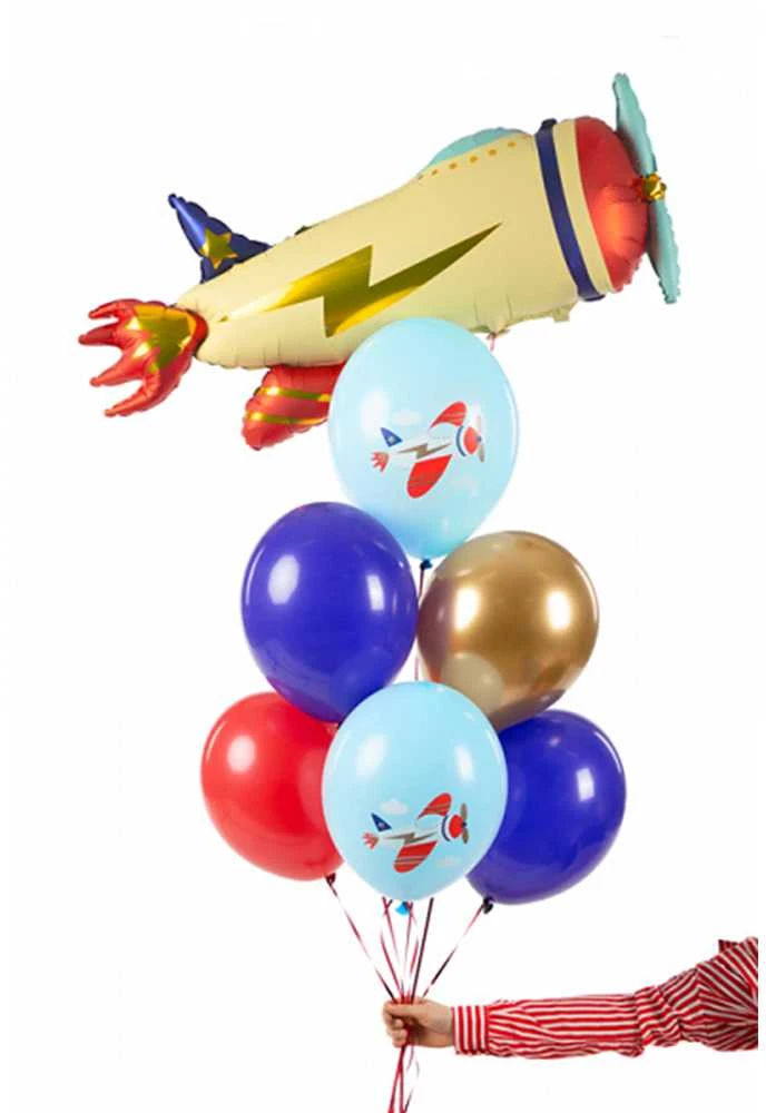 PartyDeco Balionai "Lėktuvėlis" (6vnt)