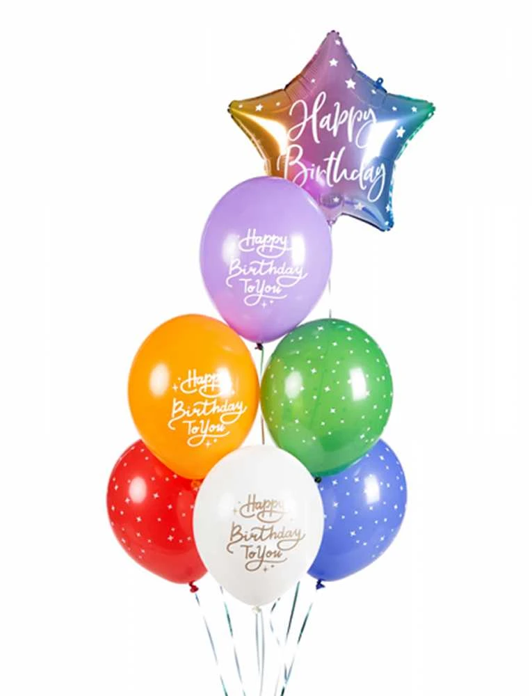 PartyDeco Balionai "Su gimtadieniu tau" (6vnt)