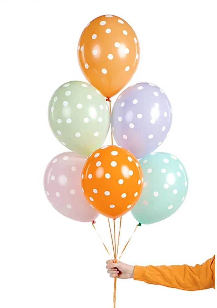 PartyDeco Balionai "Taškeliai" (6vnt)