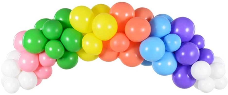 PartyDeco Balionų girlianda "Rainbow" (60vnt, 200cm)
