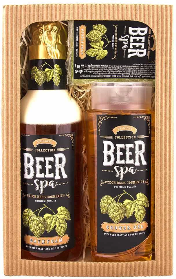 Bohemia Gifts Kosmetikos dovanų rinkinys "BEER SPA" - vonios putos (500ml), dušo želė (250ml) ir muilas (70g)