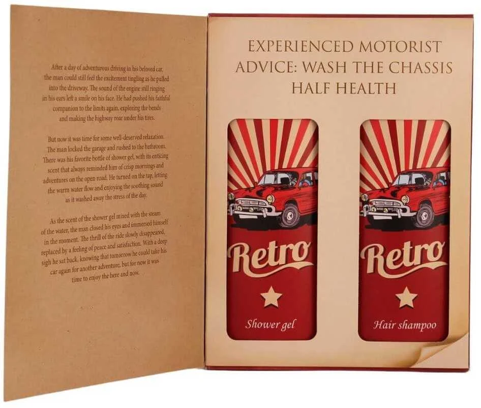 Bohemia Gifts Kosmetikos rinkinys "Retro vairuotojo knyga" (2 x 250ml)