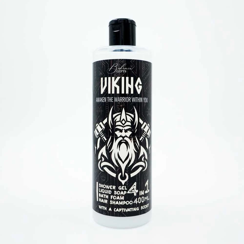 Bohemia Gifts Vyriškas dušo gelis, šampūnas, putos ir muilas 4in1 "Viking" (400ml)