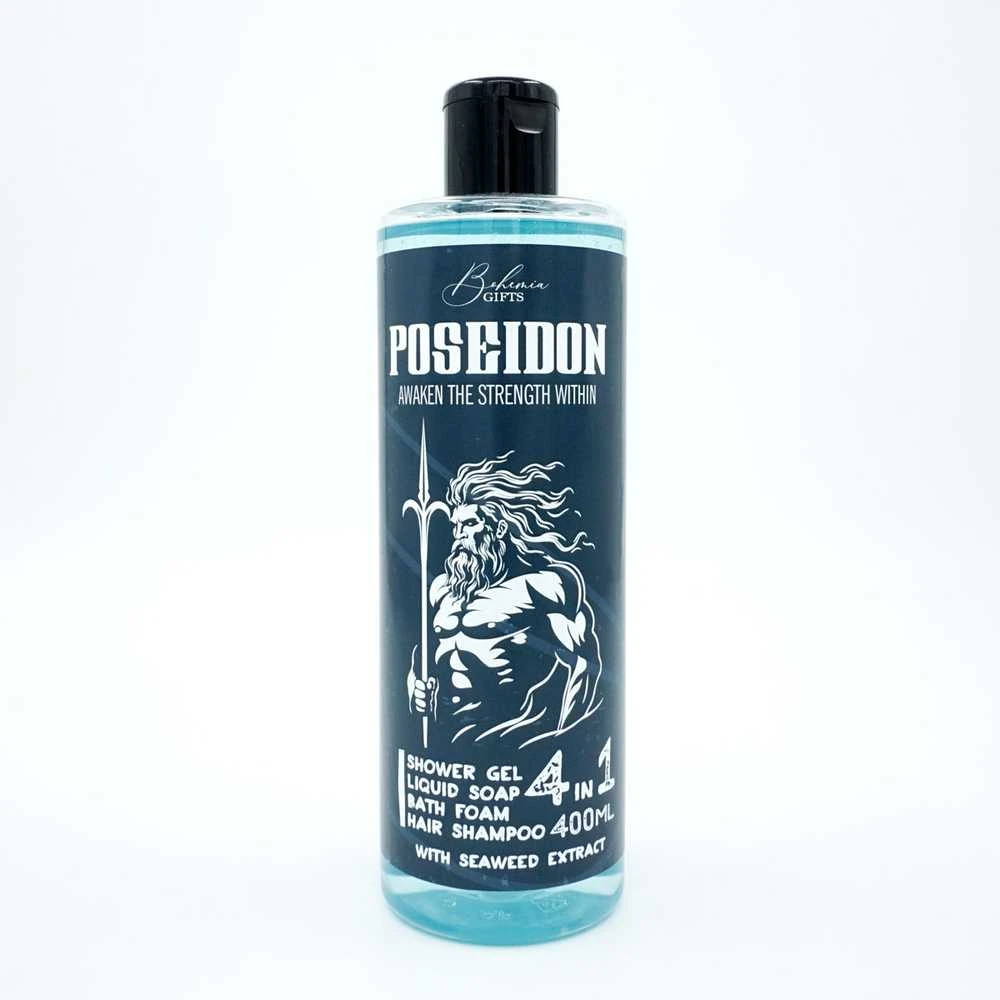 Bohemia Gifts Vyriškas dušo gelis, šampūnas, putos ir muilas 4in1 "Poseidon" (400ml)