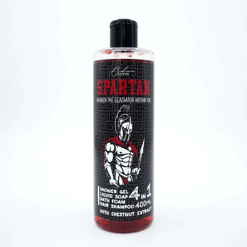 Bohemia Gifts Vyriškas dušo gelis, šampūnas, putos ir muilas 4in1 "Spartan" (400ml)