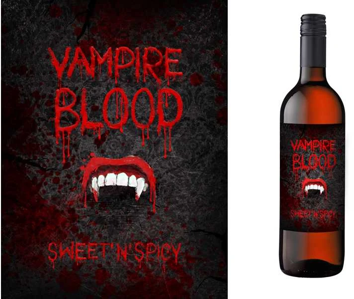 Butelio etiketė "Vampire Blood" (10vnt)