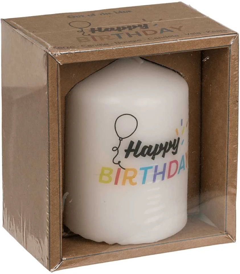 Cilindrinė žvakė "Happy Birthday"