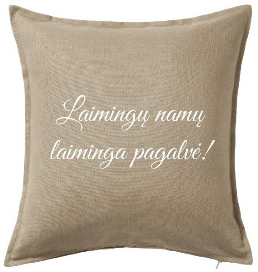 Dekoratyvinė pagalvėlė "Laimingų namų laiminga pagalvė"