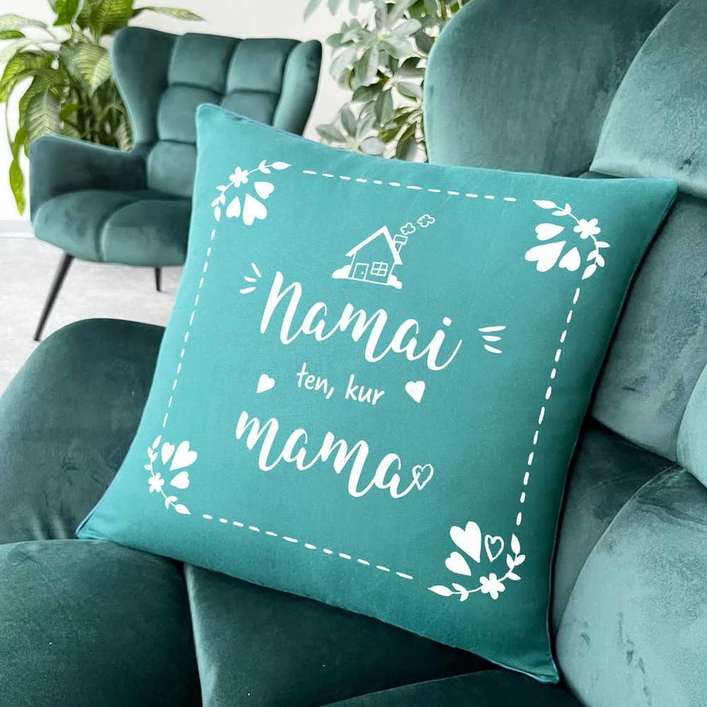 Dekoratyvinė pagalvėlė "Namai ten, kur mama"