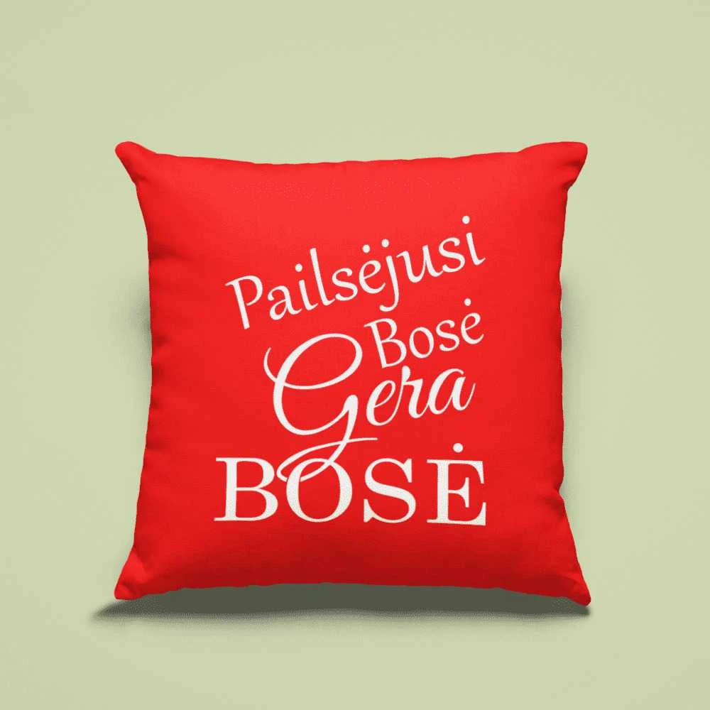 Dekoratyvinė pagalvėlė "Pailsėjusi bosė- gera bosė"