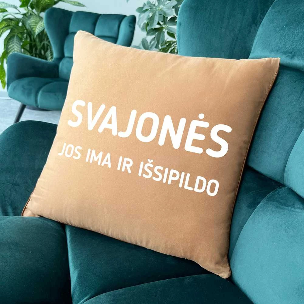 Dekoratyvinė pagalvėlė "Svajonės pildosi"