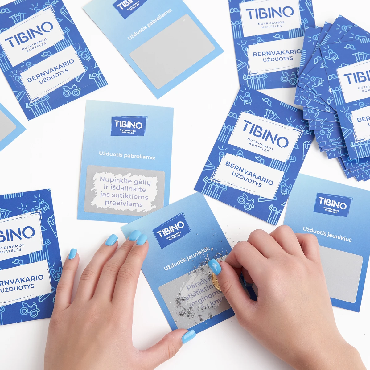 Nutrinamų kortelių rinkinys TIBINO 