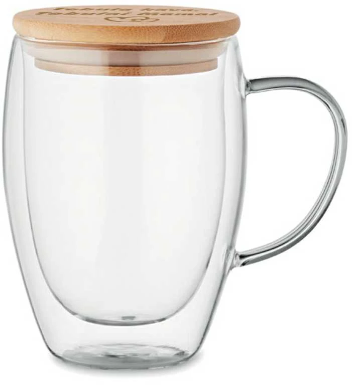 Dvigubo stiklo puodelis "Mamos puodelis" 350ml