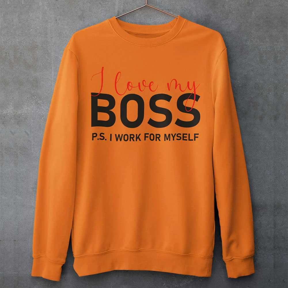 Džemperis "I love my Boss" (be kapišono)