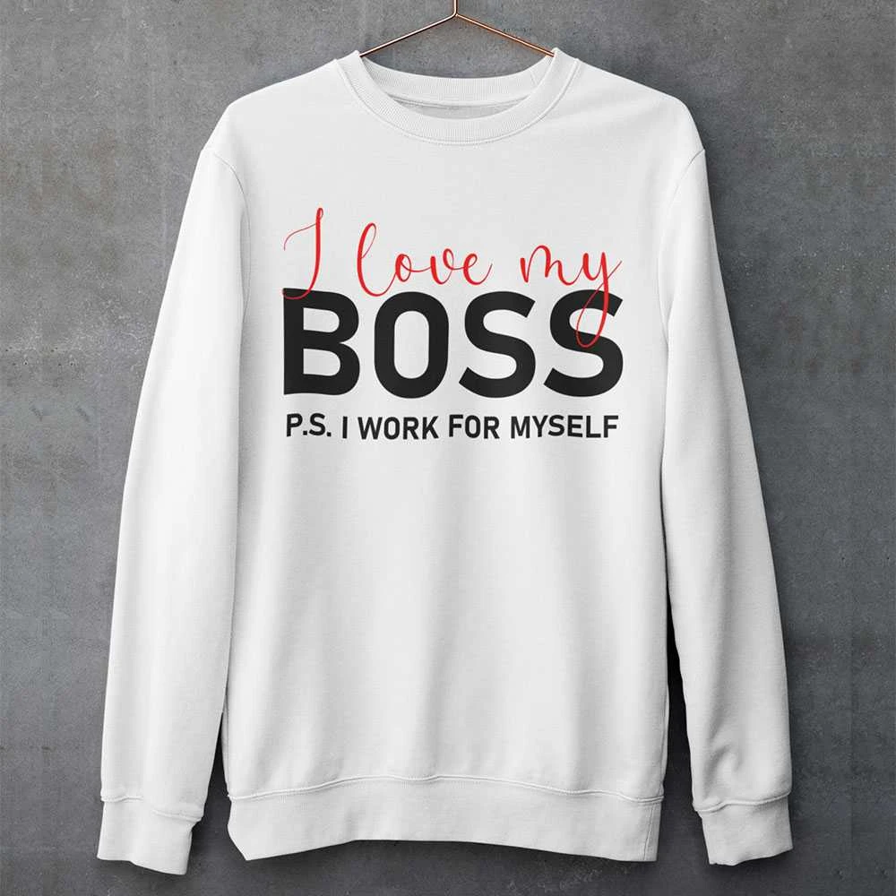 Džemperis "I love my Boss" (be kapišono)