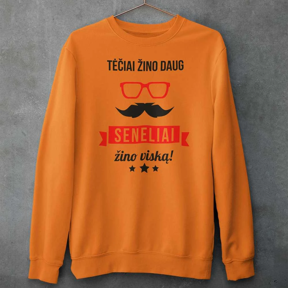 Džemperis "Seneliai žino viską" (be kapišono)