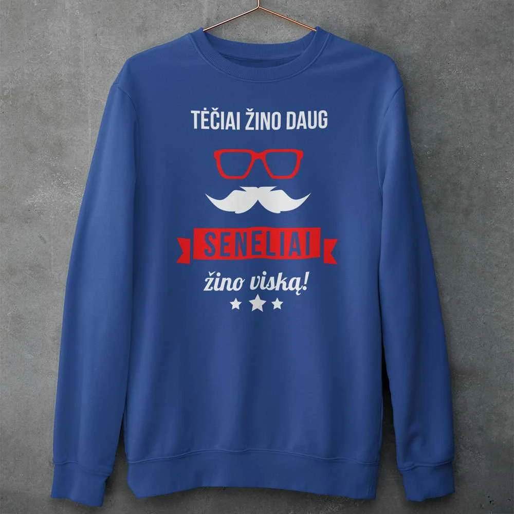 Džemperis "Seneliai žino viską" (be kapišono)