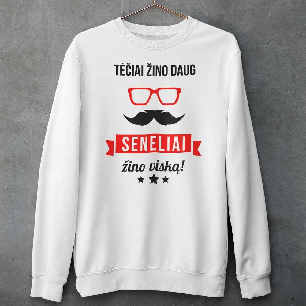 Džemperis "Seneliai žino viską" (be kapišono)