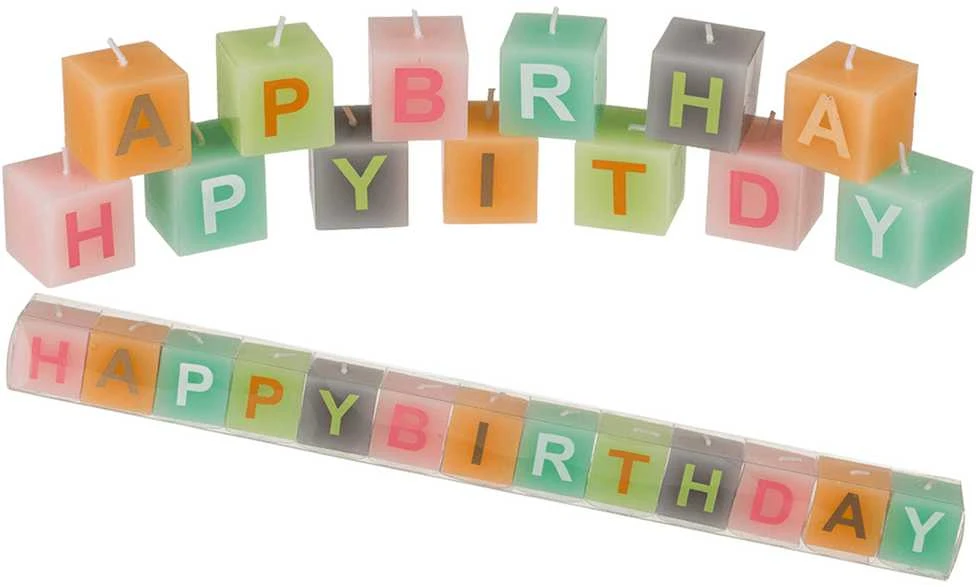 Gimtadienio žvakučių rinkinys "HAPPY BIRTHDAY"
