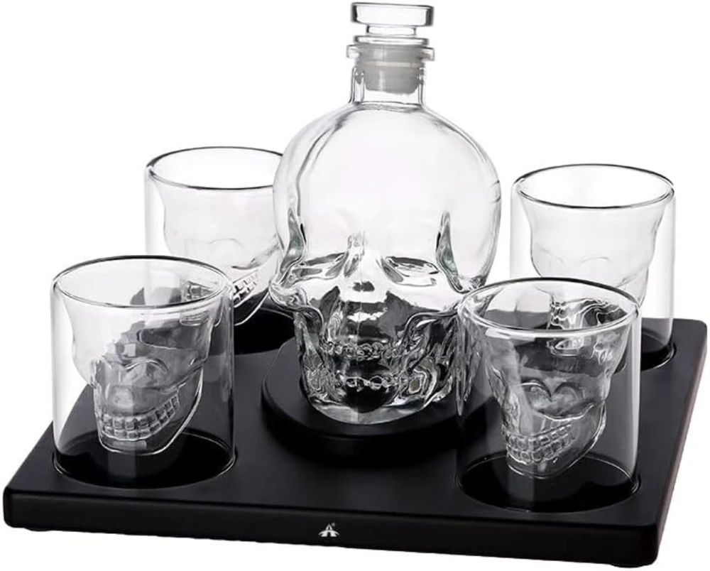 Grafino ir 4 stiklinių rinkinys "Skeleton"