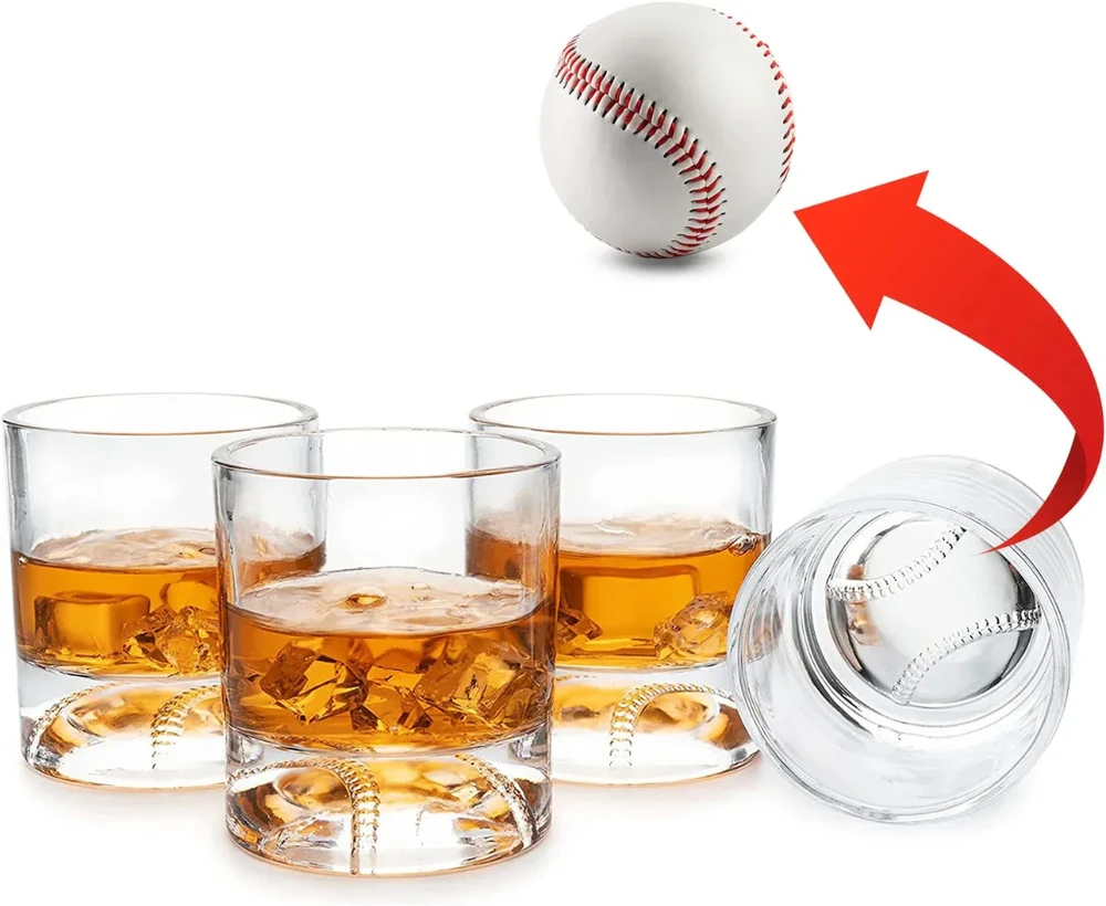 Grafino su stovu ir 4 stiklinių rinkinys "Baseball bat"