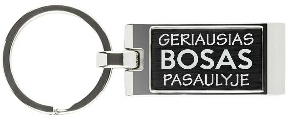 Graviruotas raktų pakabukas "Geriausias bosas pasaulyje"