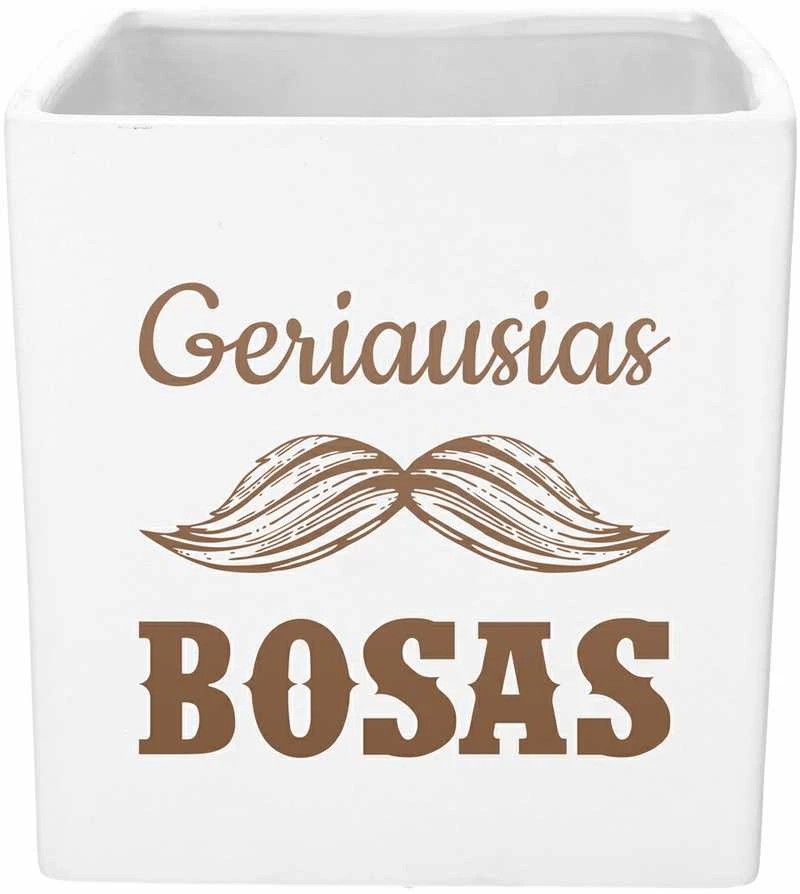 Graviruotas vazonas "Geriausias bosas"