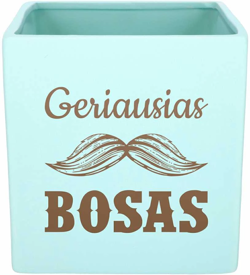 Graviruotas vazonas "Geriausias bosas"