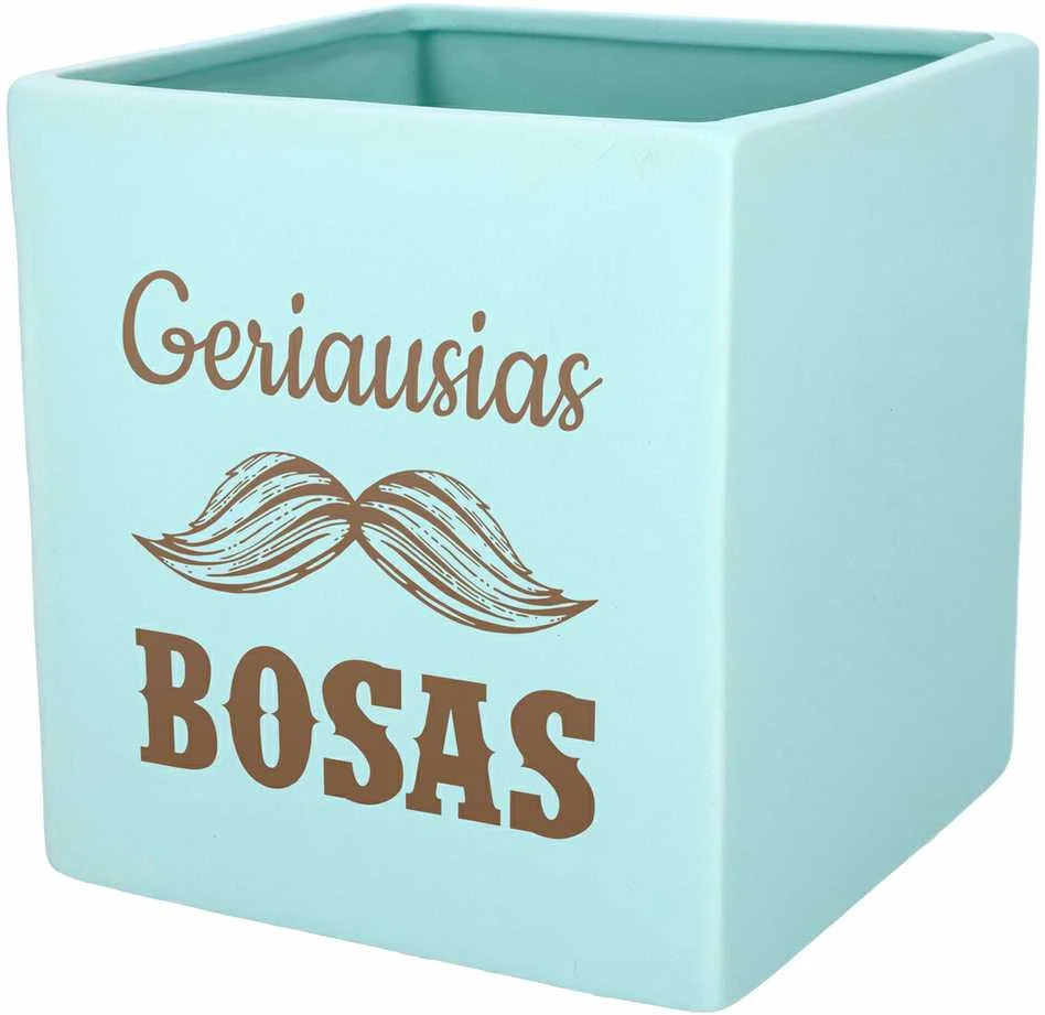 Graviruotas vazonas "Geriausias bosas"