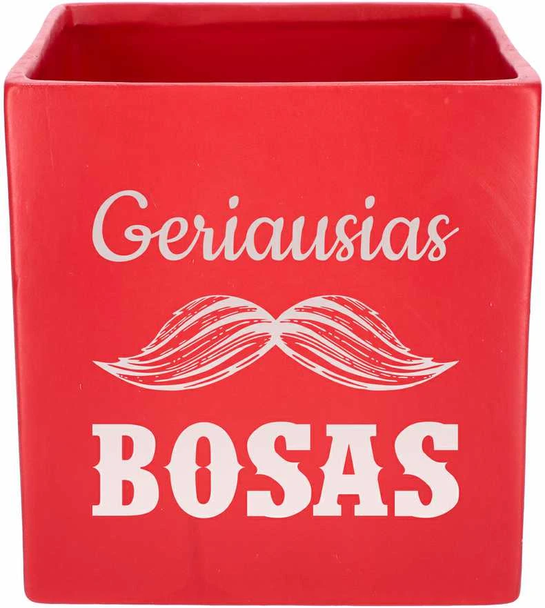 Graviruotas vazonas "Geriausias bosas"