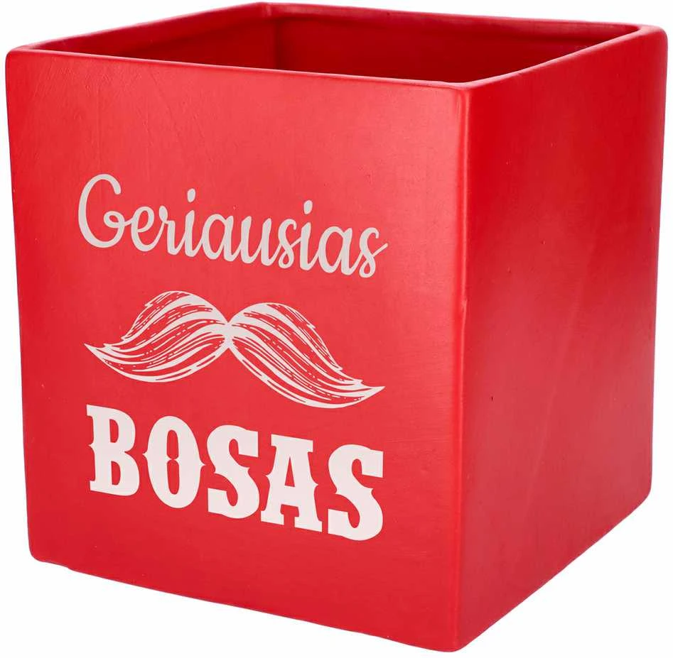 Graviruotas vazonas "Geriausias bosas"