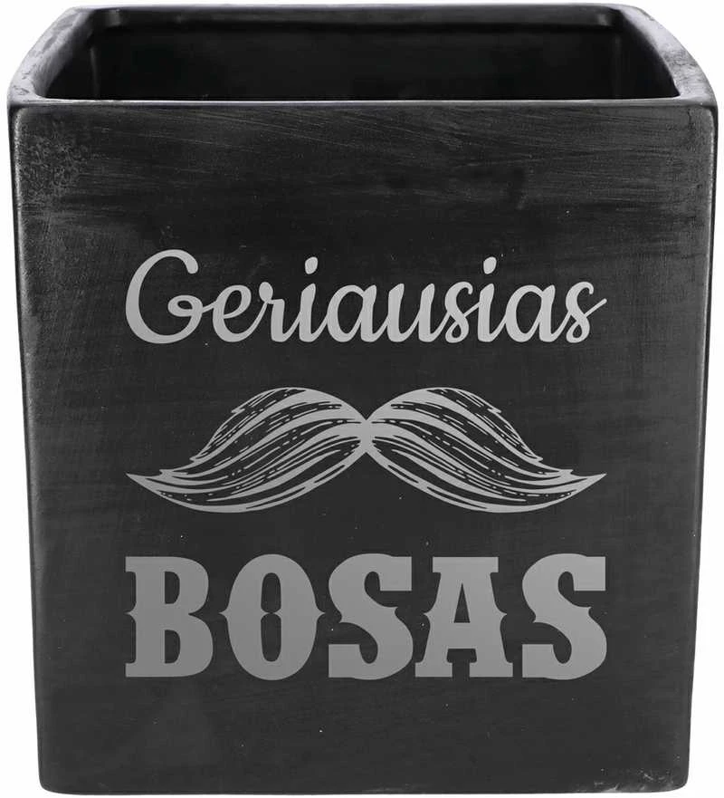 Graviruotas vazonas "Geriausias bosas"
