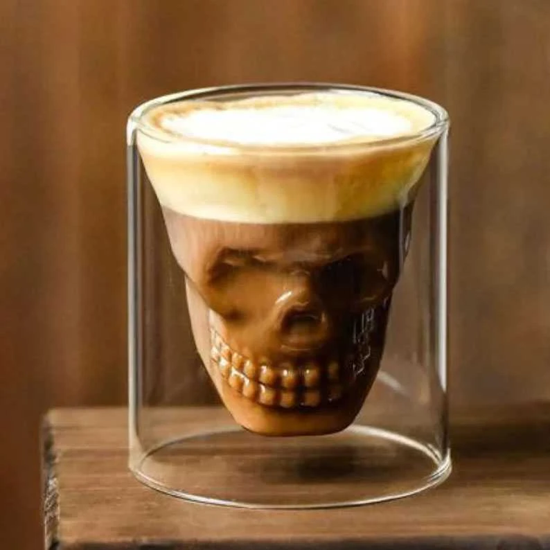 Kaukolės formos stiklinė "DOOMED", 200ml