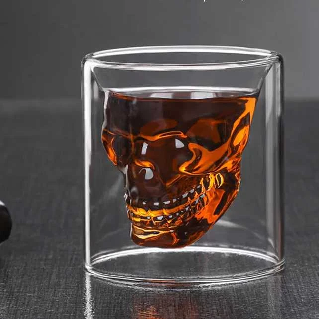 Kaukolės formos stikliukas "DOOMED", 75ml