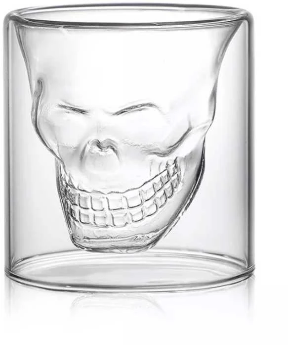 Kaukolės formos stikliukas "DOOMED", 75ml