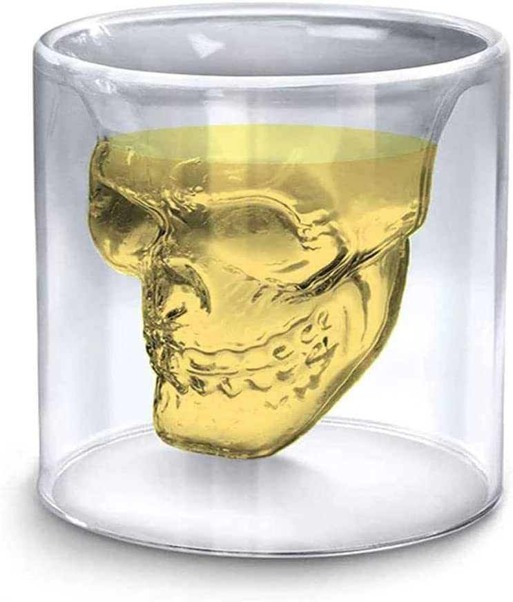 Kaukolės formos stikliukas "DOOMED", 75ml