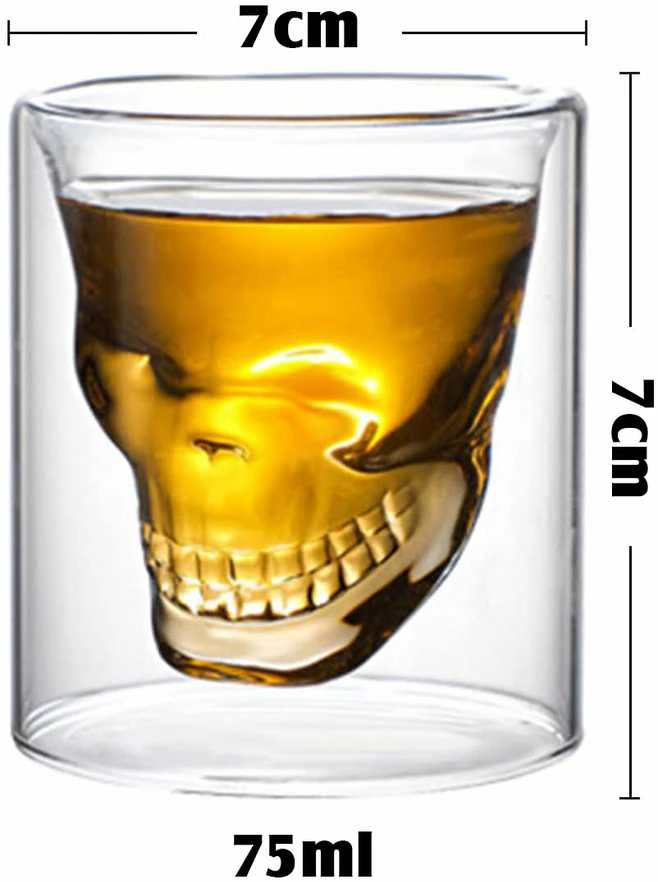 Kaukolės formos stikliukų rinkinys "DOOMED", 4 x 75ml