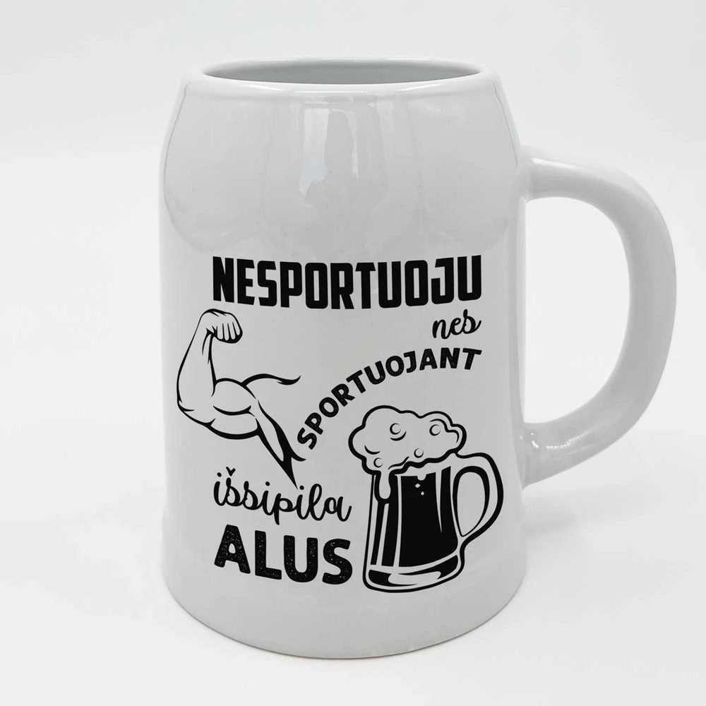 Keramikinis bokalas "Nesportuoju"