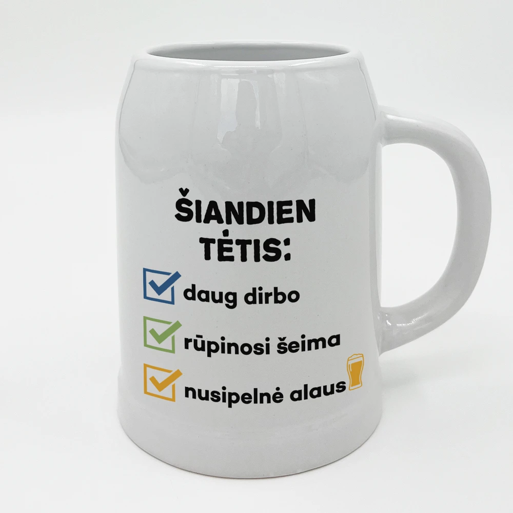 Keramikinis bokalas "Šiandien tėtis..."